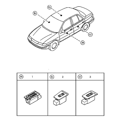 Kia Sephia 1993-1998 Arka Sol Cam Düğmesi Orijinal