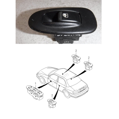 Kia Sephia Shuma 1998-2001 Arka tekli Cam Düğmesi Orijinal