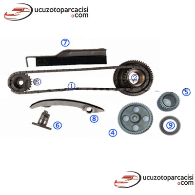 Mitsubishi Canter 2.8 4M40T Triger Zincir Seti 8 Parça