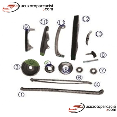 Mitsubishi Pajero 2.6 1989-1997 Triger Zincir Seti 13 Parça - 4G54