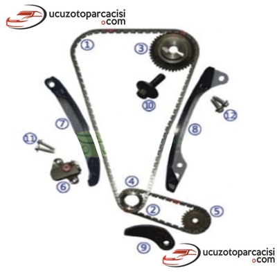 Nissan Micra 1.2 Benzinli 2012-2017 Triger Zincir Seti 9 Parça