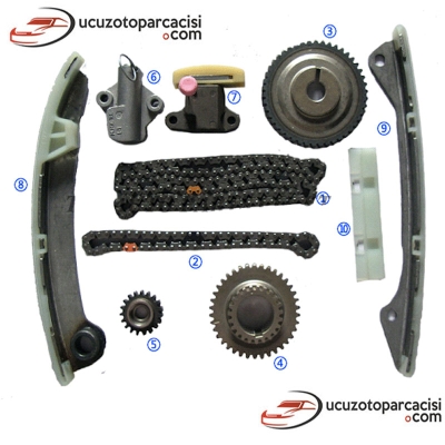 Nissan X-Trail 2.0 Benzinli 2008-2013 Triger Zincir Seti 10 Parça