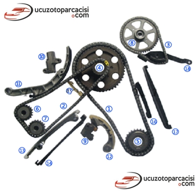 Nissan X-Trail 2.2 DCI YD22 2002-2008 YD22 Triger Zincir Seti 18 Parça