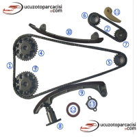 Toyota Avensis 2.0 1AZ 2001-2009 Triger Zincir Seti 12 Parça