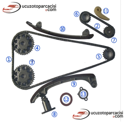 Toyota Avensis 2.0 1AZ 2001-2009 Triger Zincir Seti 12 Parça