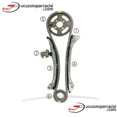 Toyota Avensis 2.0 2.2 Dizel 1AD / 2AD 2005-2012 Triger Zincir Seti 6 Parça