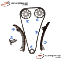 Toyota Corolla 1998-2002 Triger Zincir Seti 7 Parça