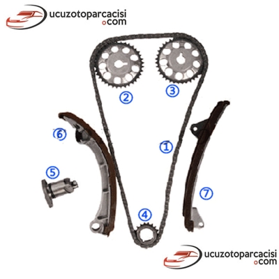 Toyota Corolla 1998-2002 Triger Zincir Seti 7 Parça