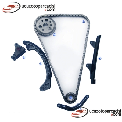 Toyota Yaris 1.0 1SZ 1999-2005 Triger Zincir Seti 7 Parça