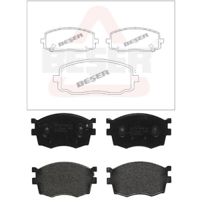 BESER 3968 Hyundai i20 2008-2015 i10 2008-2011 Kia Picanto 2004-2011 Ön Fren Balata Set