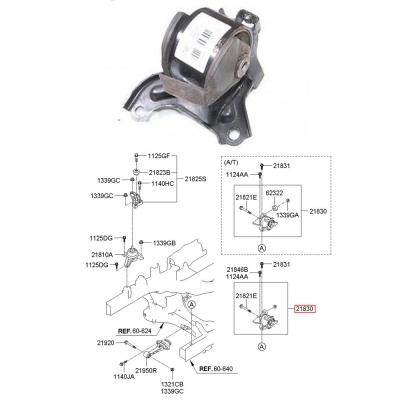iX35 10-15 Sportage 11-16 Motor Takozu Sol 2.0 Dizel 21830-2S201 Orjinal